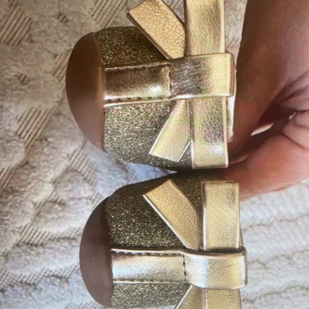 Glitter ballet flat with bow accent shoes